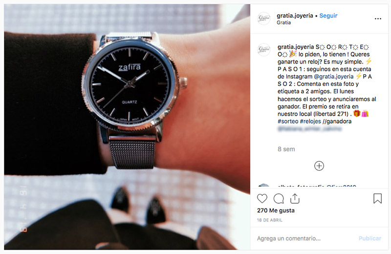 sorteo instagram joyas