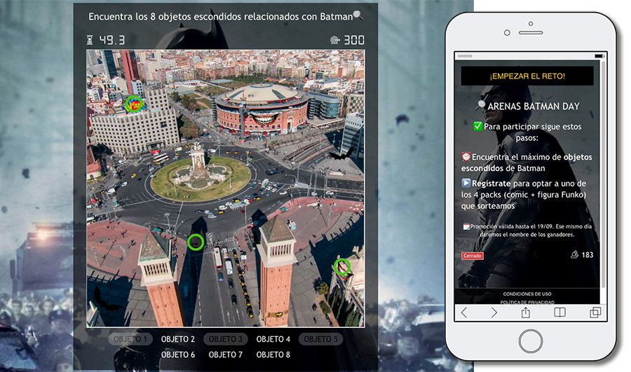 ejemplo de juego de buscar objetos relacionados con batman 