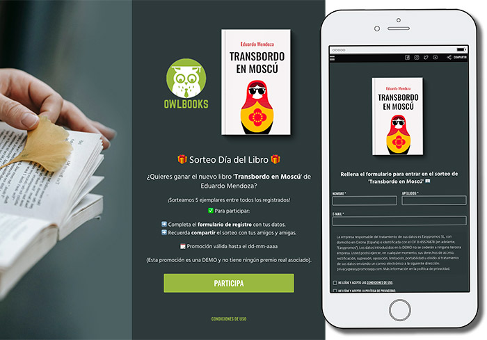 Ejemplo de sorteo con registro del día del libro