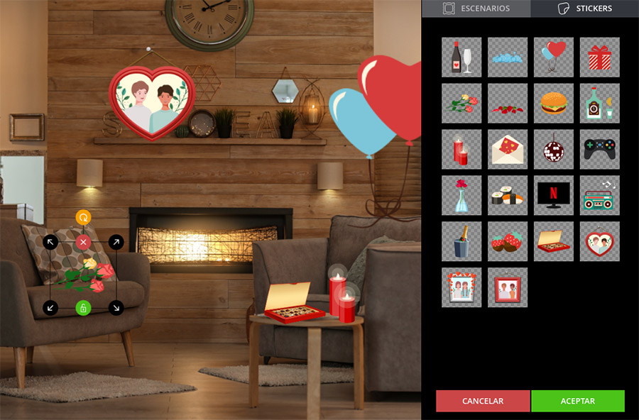 ejemplo de promoción con escenarios de fotocasa (fondos y pegatinas)