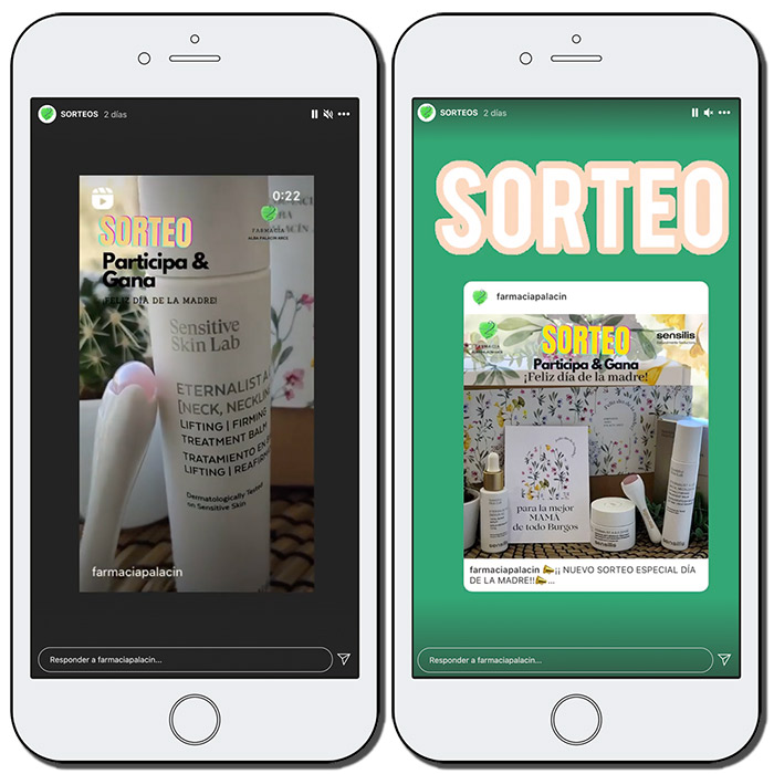 ejemplo de promoción en stories
