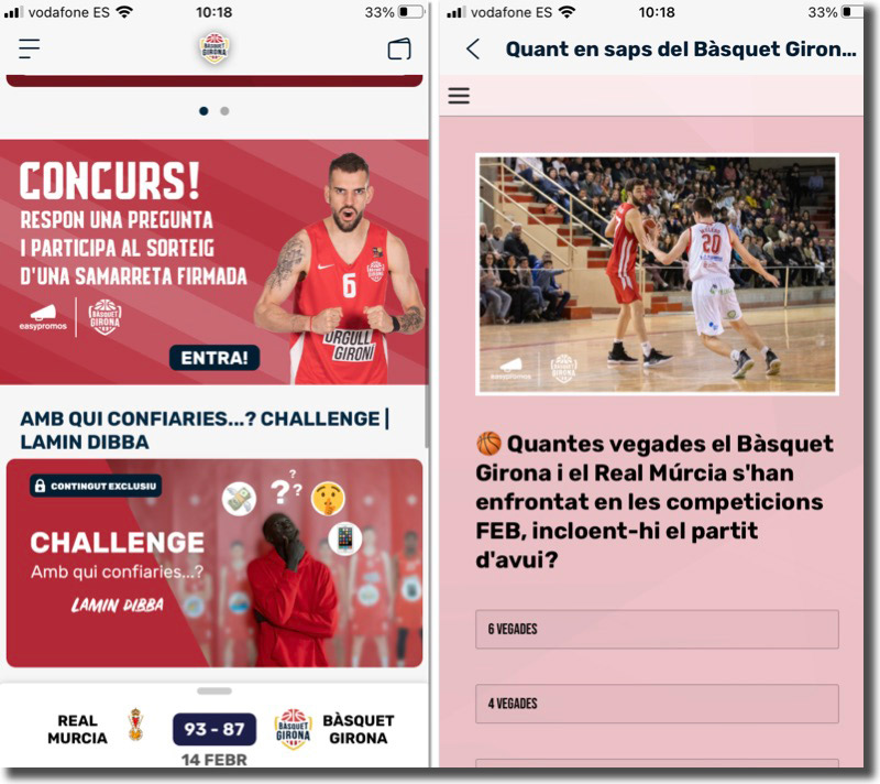 ejemplo de promoción dentro de una app