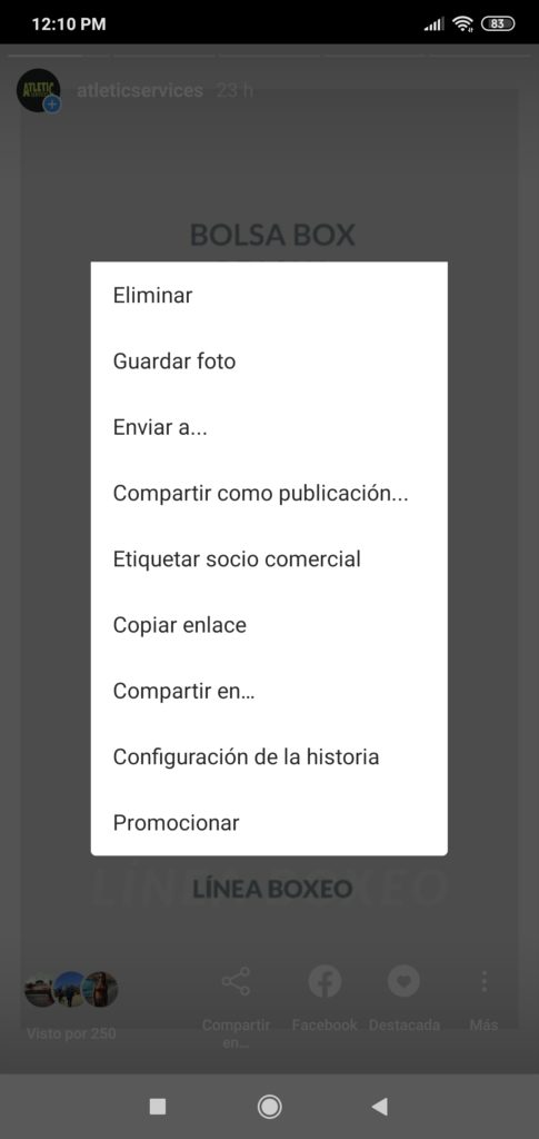 promocionar Stories desde app Instagram