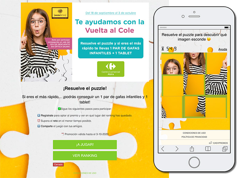 ejemplo de campaña promocional con puzzle infantil