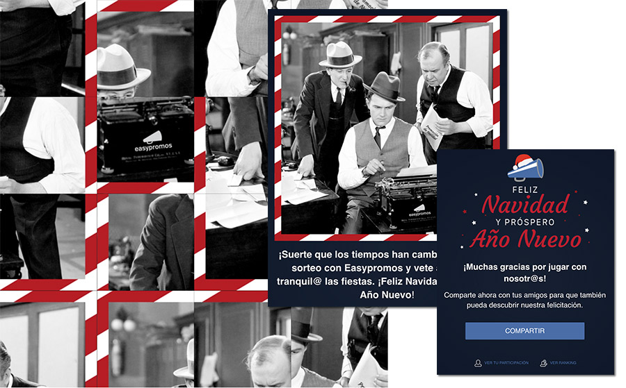 ejemplo de gamificación: puzzle de navidad de Easypromos