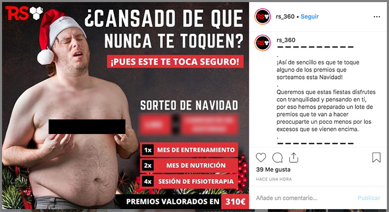 ejemplo de sorteo de navidad en instagram para fidelizar