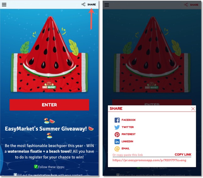 share buttons for whatsapp and other channels