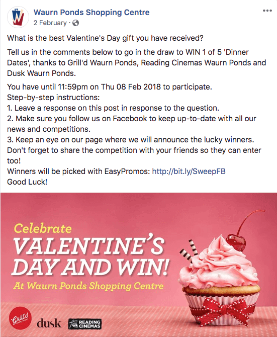 Valentine's Day social media giveaways
