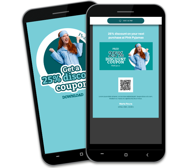 PDF coupon for redemption at the point of sale