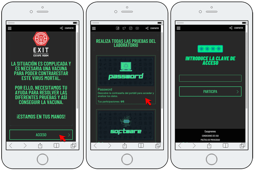 acceso a etapa con codigo