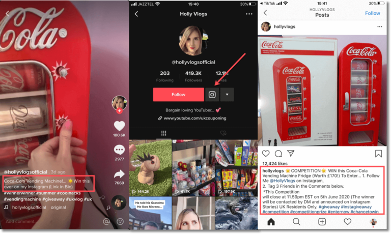 ejemplo de sorteo en TikTok