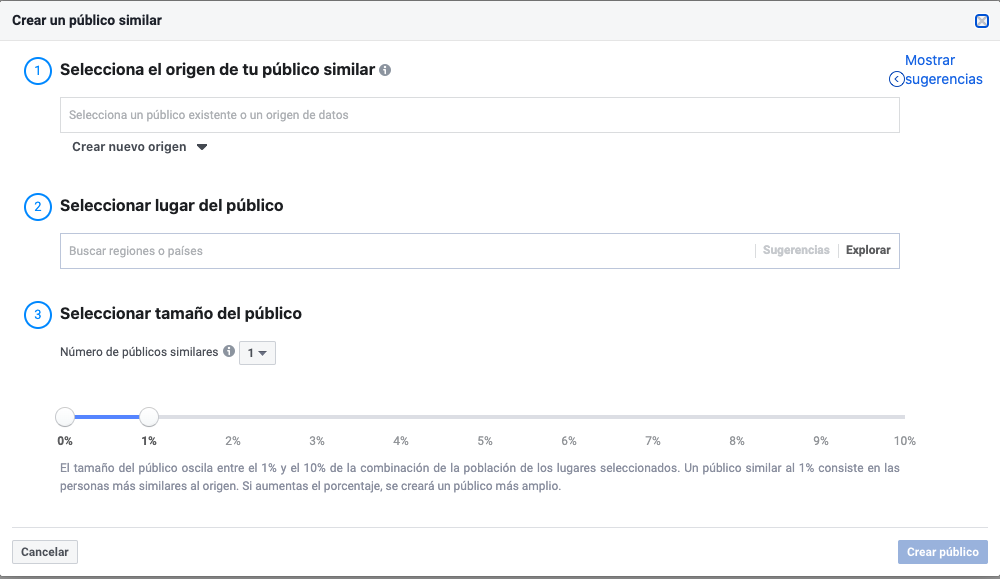 crear publico similar administrador anuncios Facebook