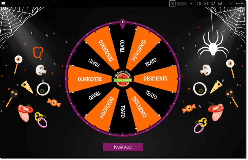demo ruleta premios pizzeria