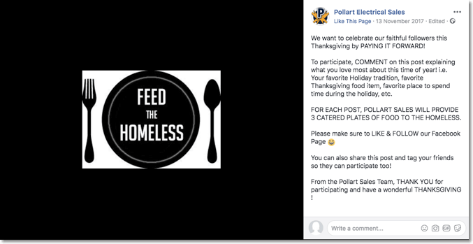 thanksgiving giveaway ideas: facebook giveaway for thanksgiving