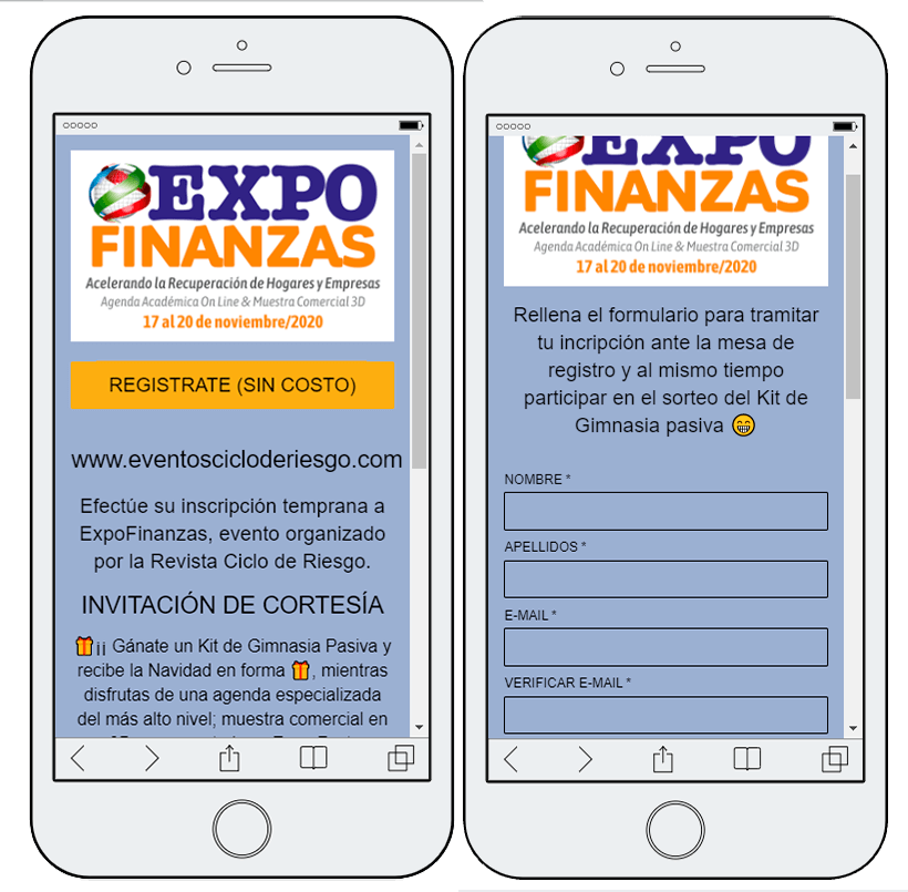 inscripcion evento online con sorteo