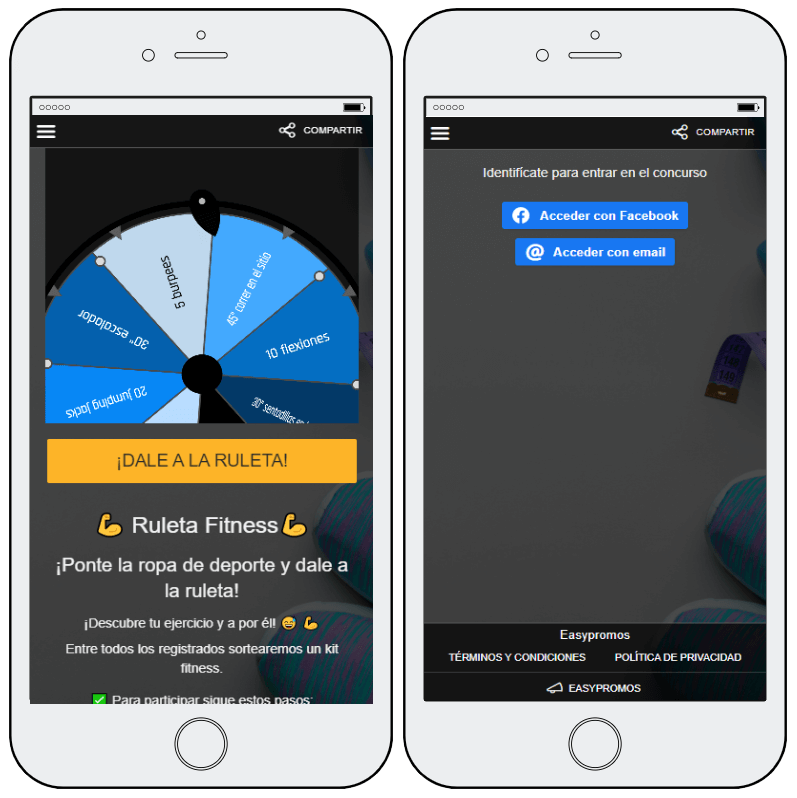 ruleta premios registro delante