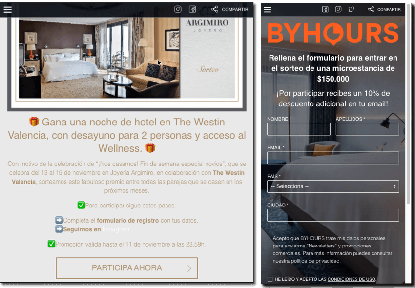 sorteo noches hotel